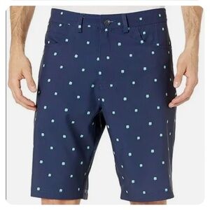 STRAIGHT DOWN Men's Navy Declan Shamrock Print Golf Shorts Size 34